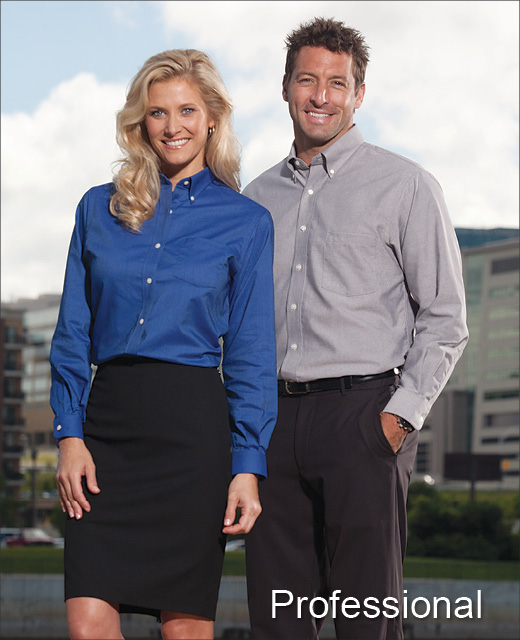 man and woman in business attire