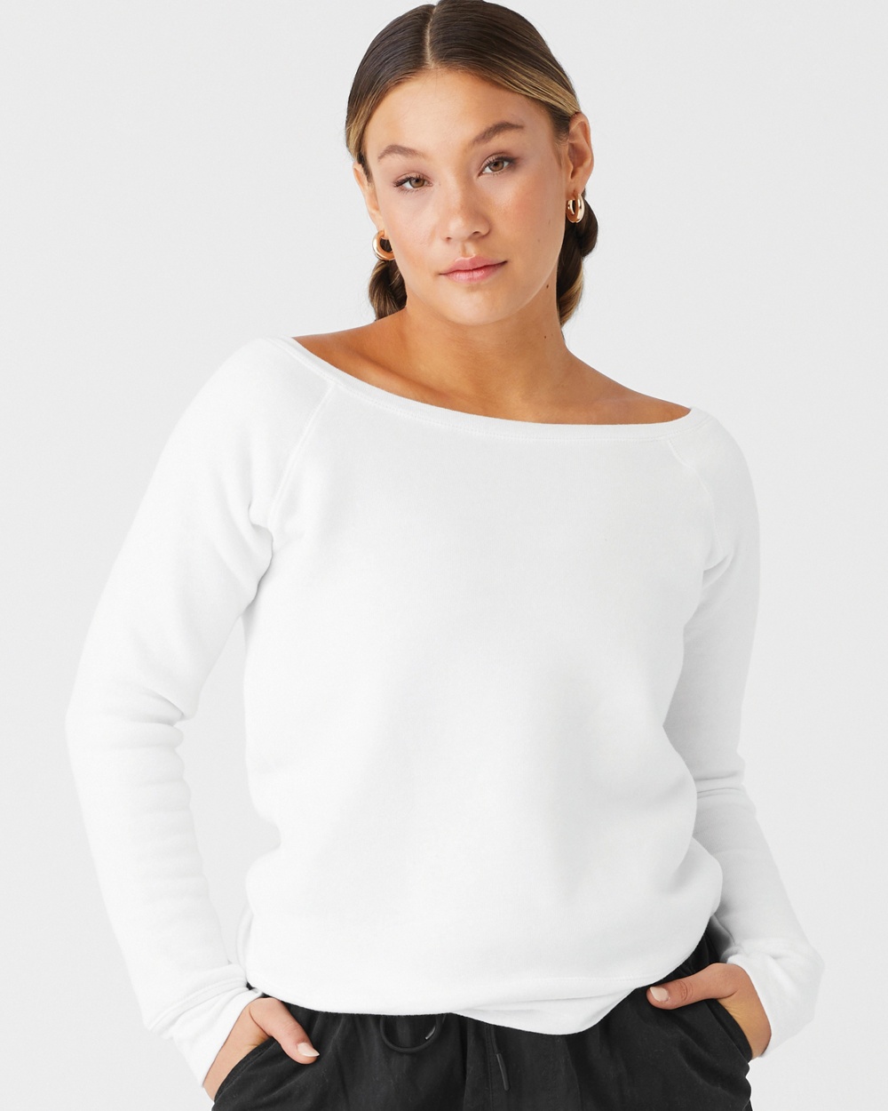 Bella+Canvas 7501 Women's Sponge Fleece Wide Neck Sweatshirt 