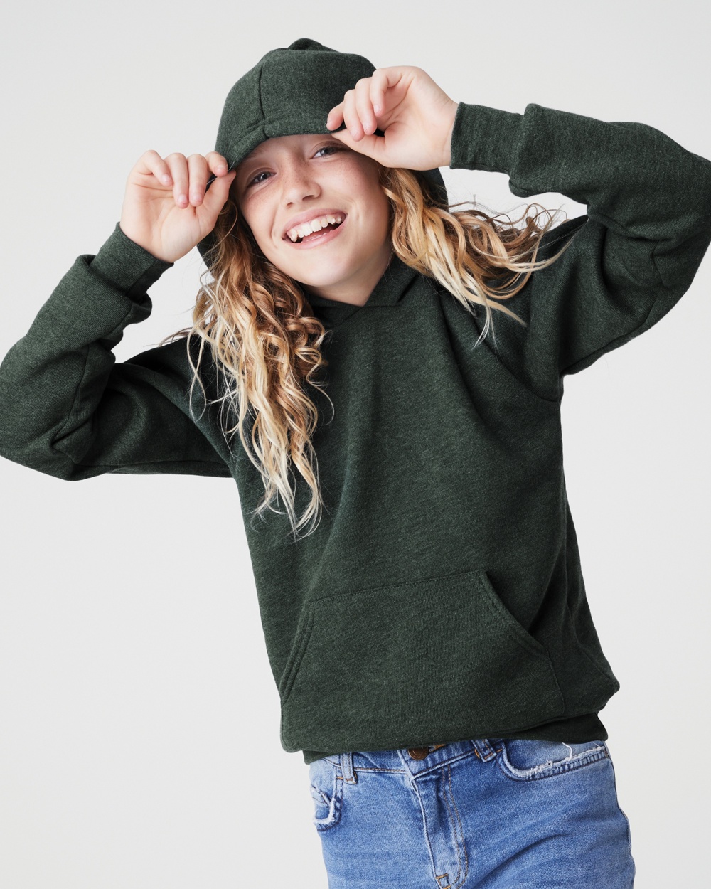 Bella + Canvas Youth Sponge Fleece Full-Zip Hooded Sweatshirt