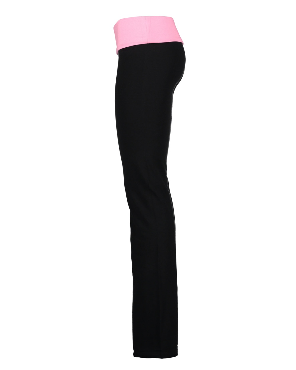Custom Wifey Black Fold Over Yoga Pants With Pink Rhinestones