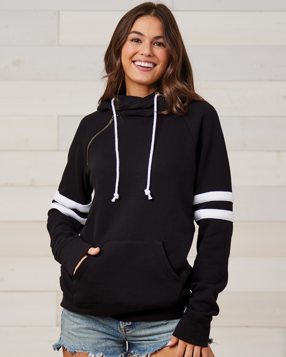 Enza® 37379 Ladies Varsity Double Hood Pullover - Wholesale Apparel and  Supplies