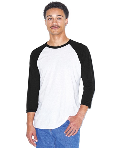 American Apparel® BB453W Unisex Poly-Cotton 3/4 Sleeve Raglan T-Shirt