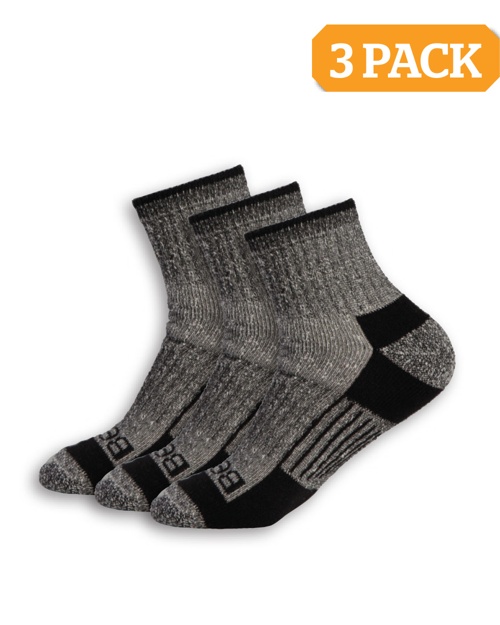 Berne Workwear® Men's Wool-Blend Comfort Quarter Socks 3-Pack