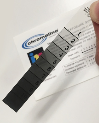 Chromaline Exposure-Test-Strips 10-Step Exposure Guide
