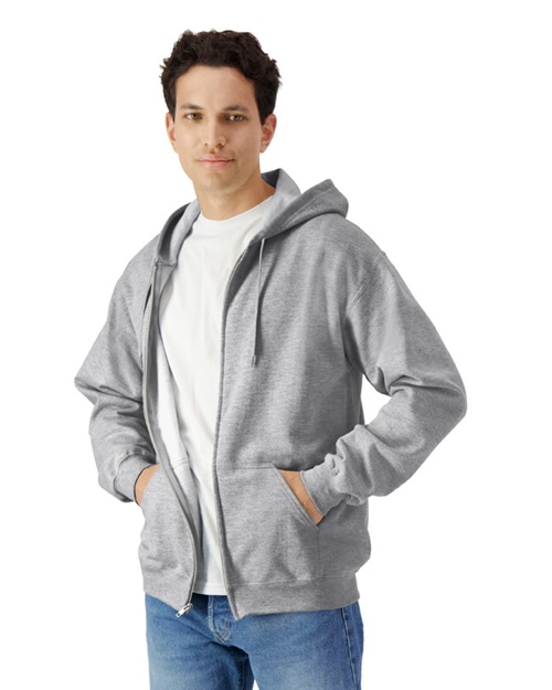 Gildan® SF600 Softstyle Midweight Fleece Adult Full Zip Hooded Sweatshirt