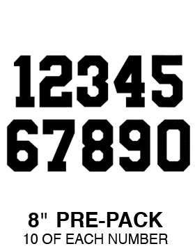 One Stop Supplies FBPPK8 8" Full Block Prepack 0-9 Blck