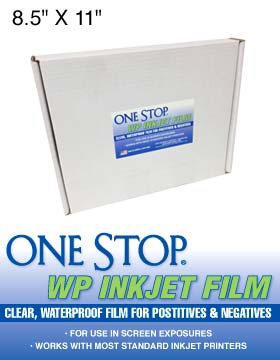 One Stop WP85X11 WP Inkjet Film (waterproof) 8.5 x 11