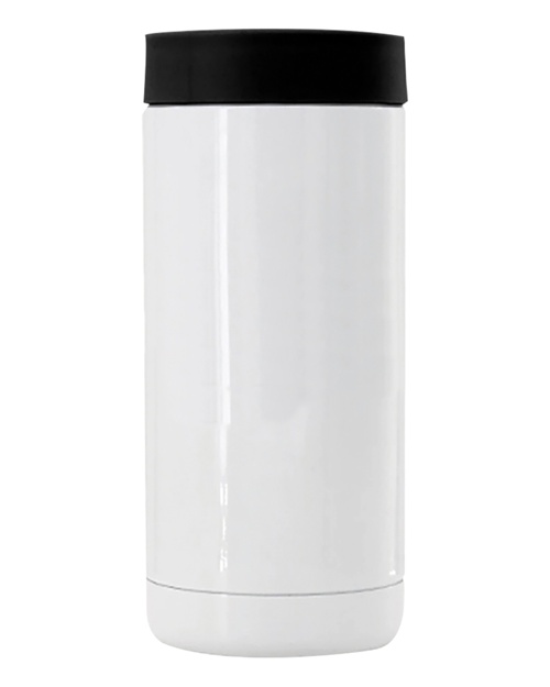 One Stop 238074 Stainless Steel 600ml Double Wall Can Cooler - White/Black