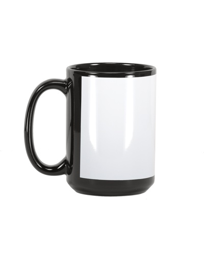 One Stop 21531-1 Sublimatable 15oz Black Ceramic Mug w/White Patch & Orca Coating