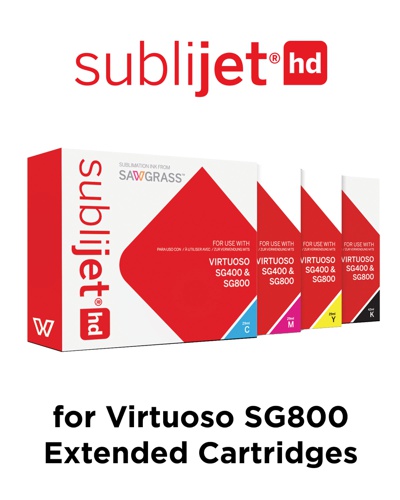 Sawgrass Technologies 209114 SubliJet-HD Sublimation Ink EXTENDED Cartridges for SG800