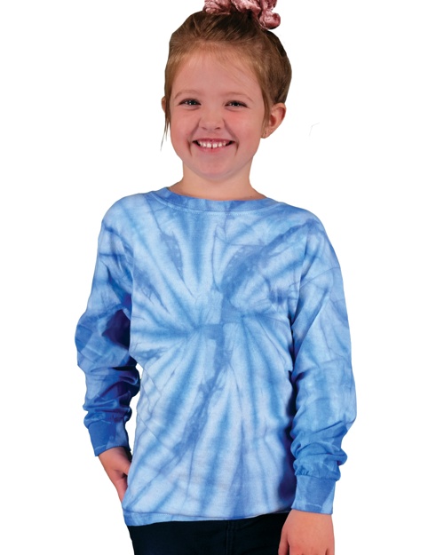 Colortone® 2000YSPIDER Youth Spider Tie Dye Long Sleeve T-Shirt