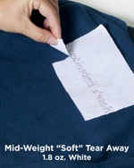 One Stop Mid-Weight Tear Away 1.8 oz. White
