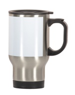 One Stop Sublimatable Stainless Steel Travel Mug w/White Patch & Orca Coating
