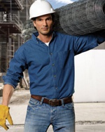 Sierra Pacific® Long Sleeve Denim Shirt - Tall