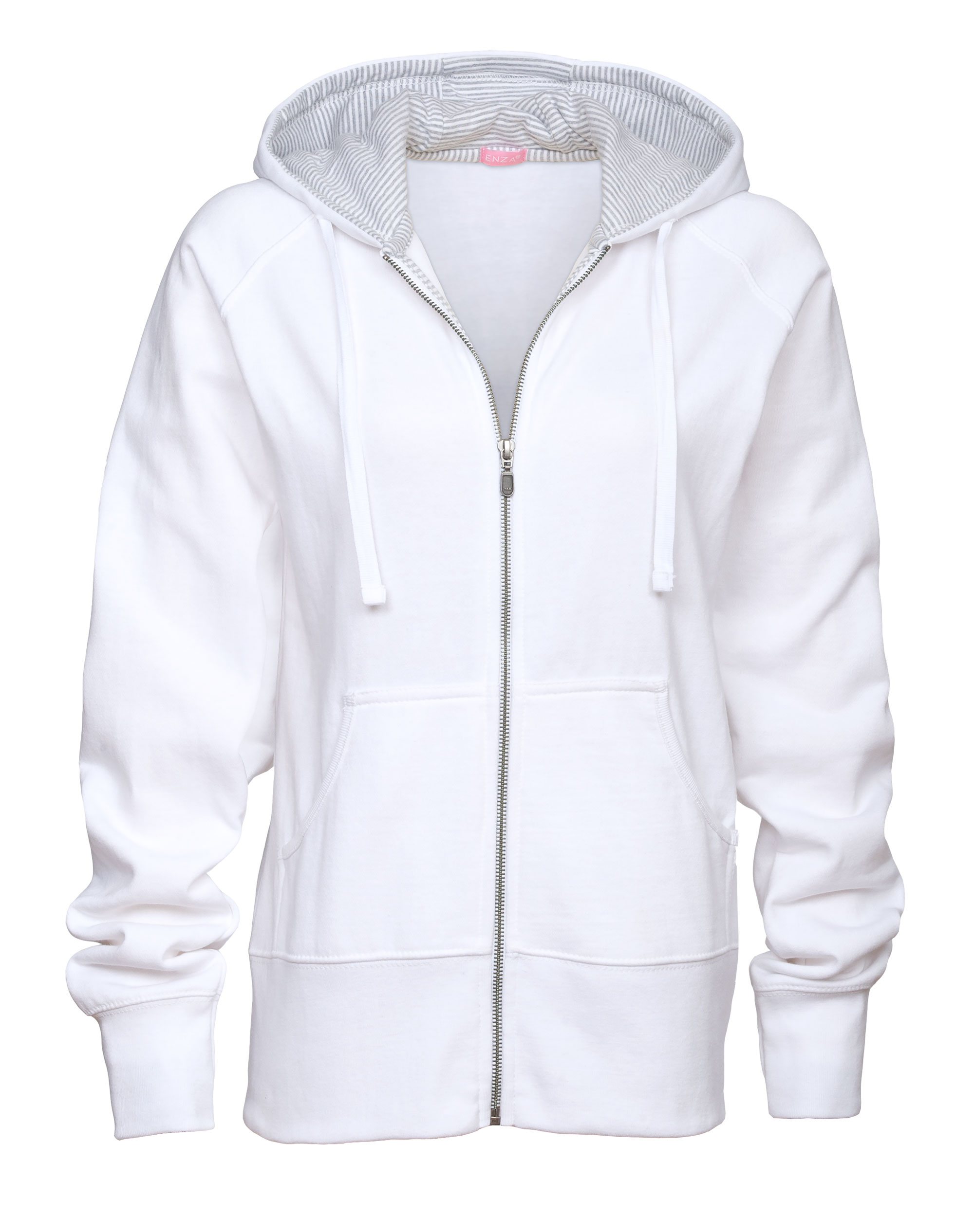 Enza® 34279 Ladies Full Zip Fleece with Striped Lined Hood
