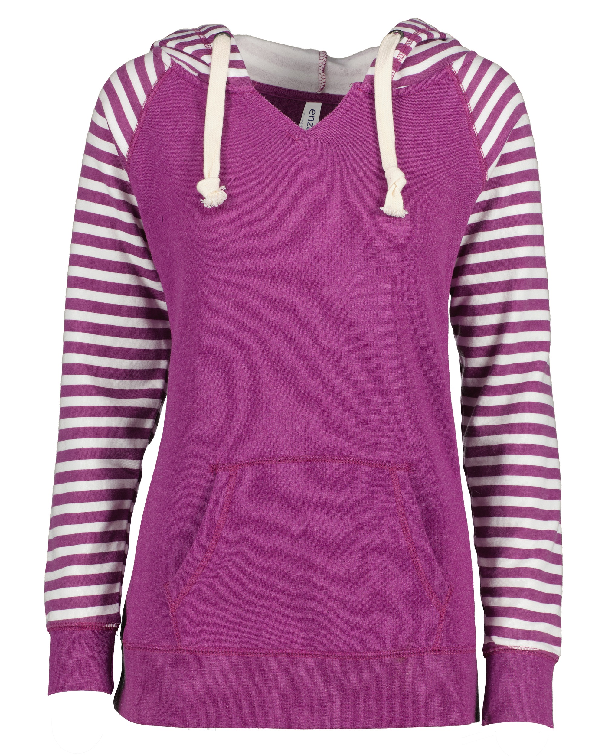 Enza® 37579 Ladies Stripe Chalk Fleece Pullover Hood