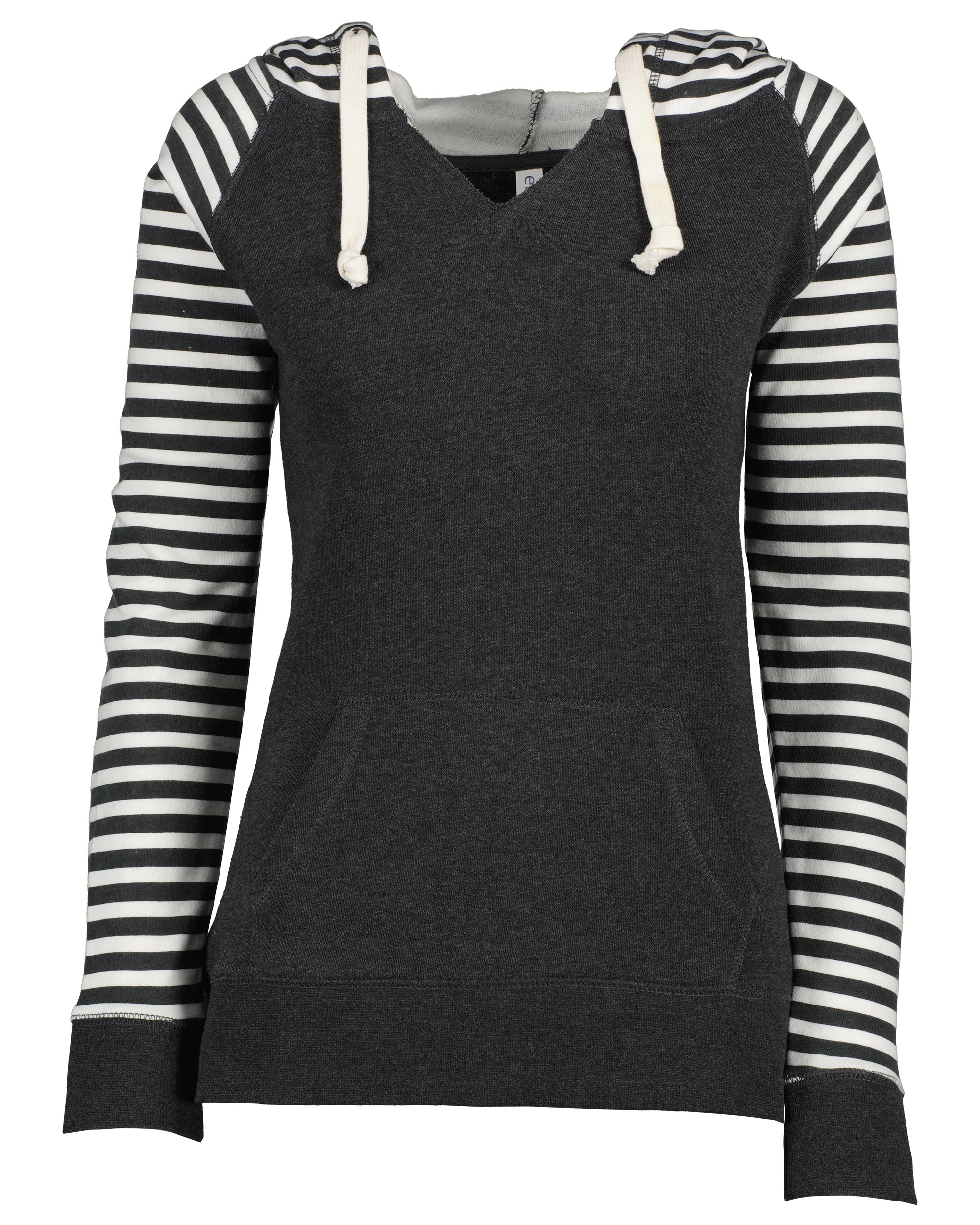 Enza® 37579 Ladies Stripe Chalk Fleece Pullover Hood