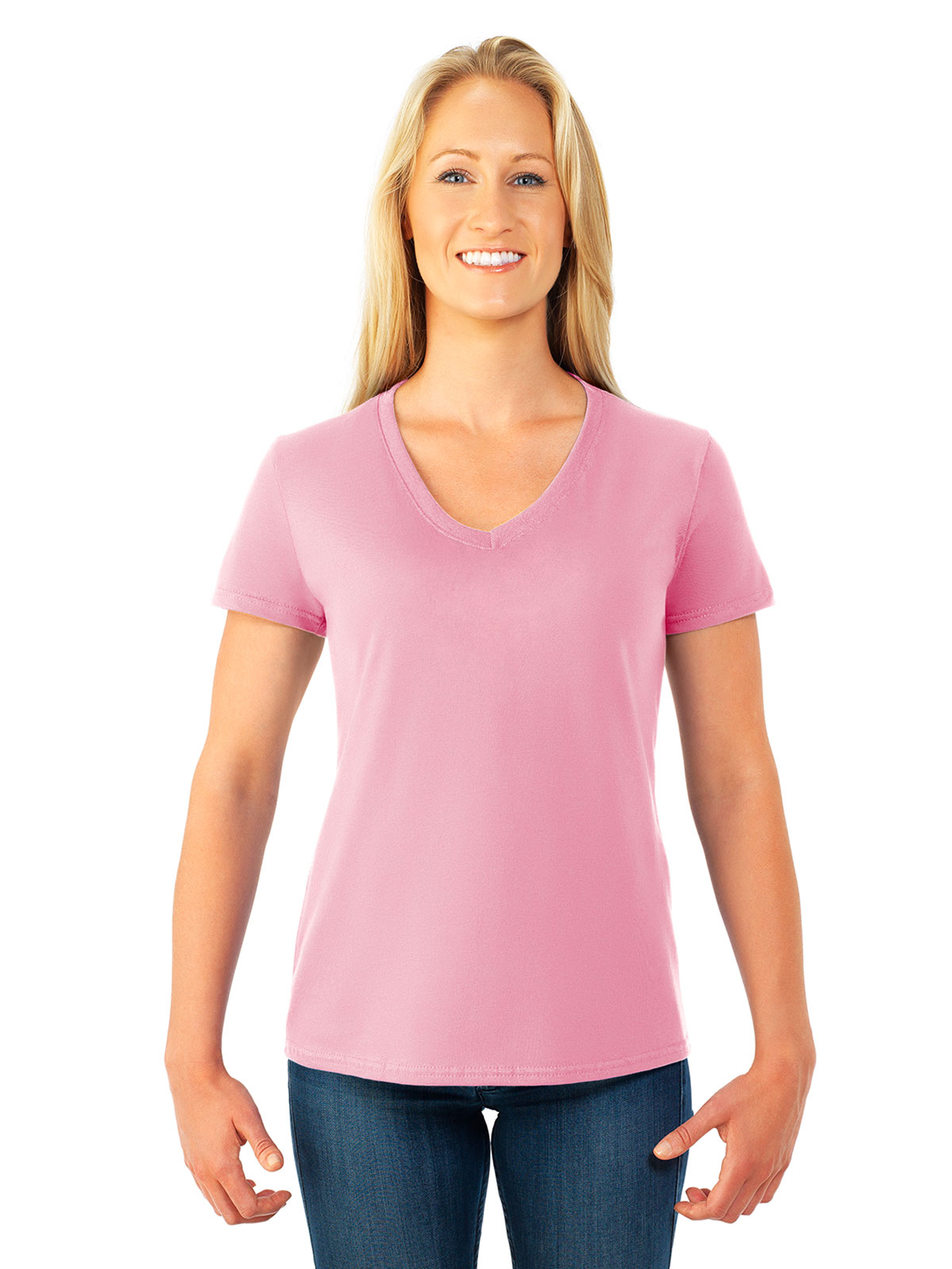 Fruit Of The Loom® L39VR HD Cotton™ Ladies' V-Neck T-Shirt