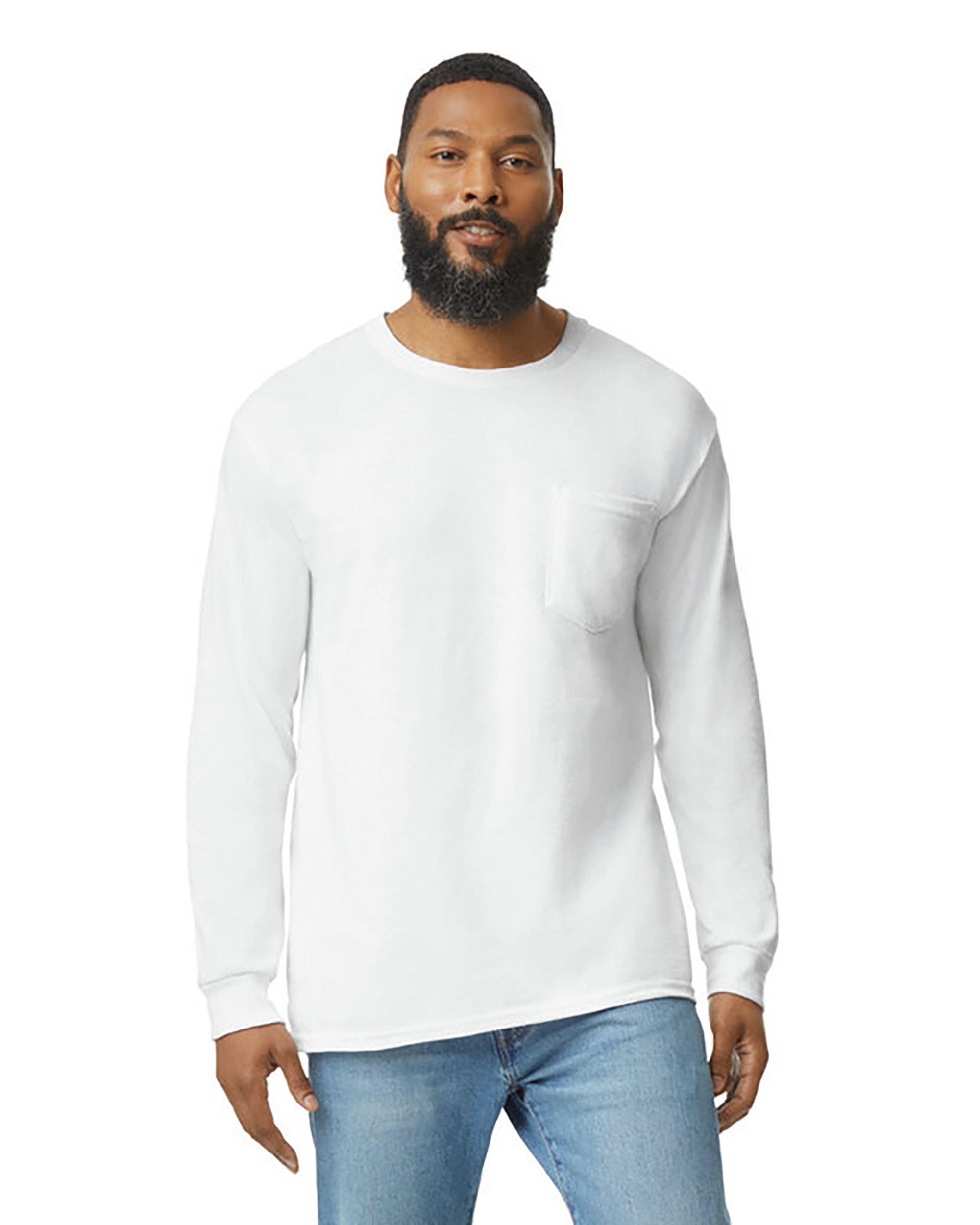 Gildan® 2410 Ultra Cotton® Adult Long Sleeve T-Shirt with Pocket