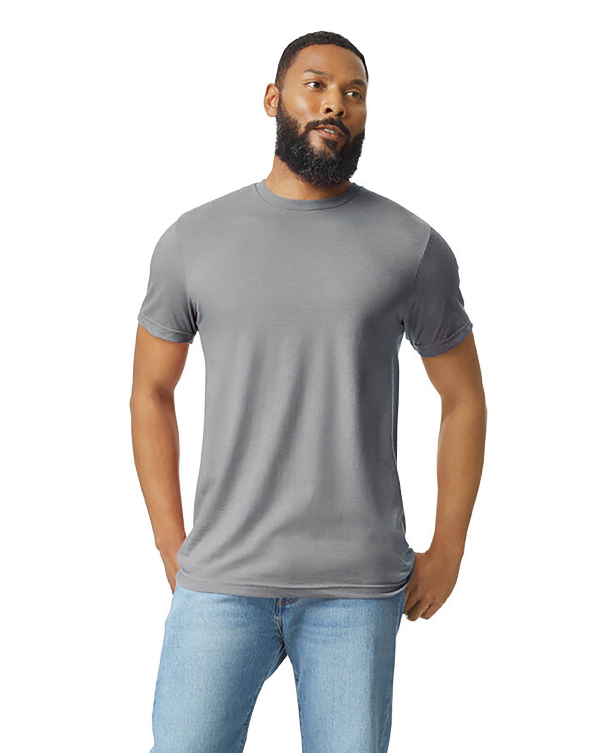 Gildan® 67000 Softstyle® CVC Adult T-Shirt, shown in Cement