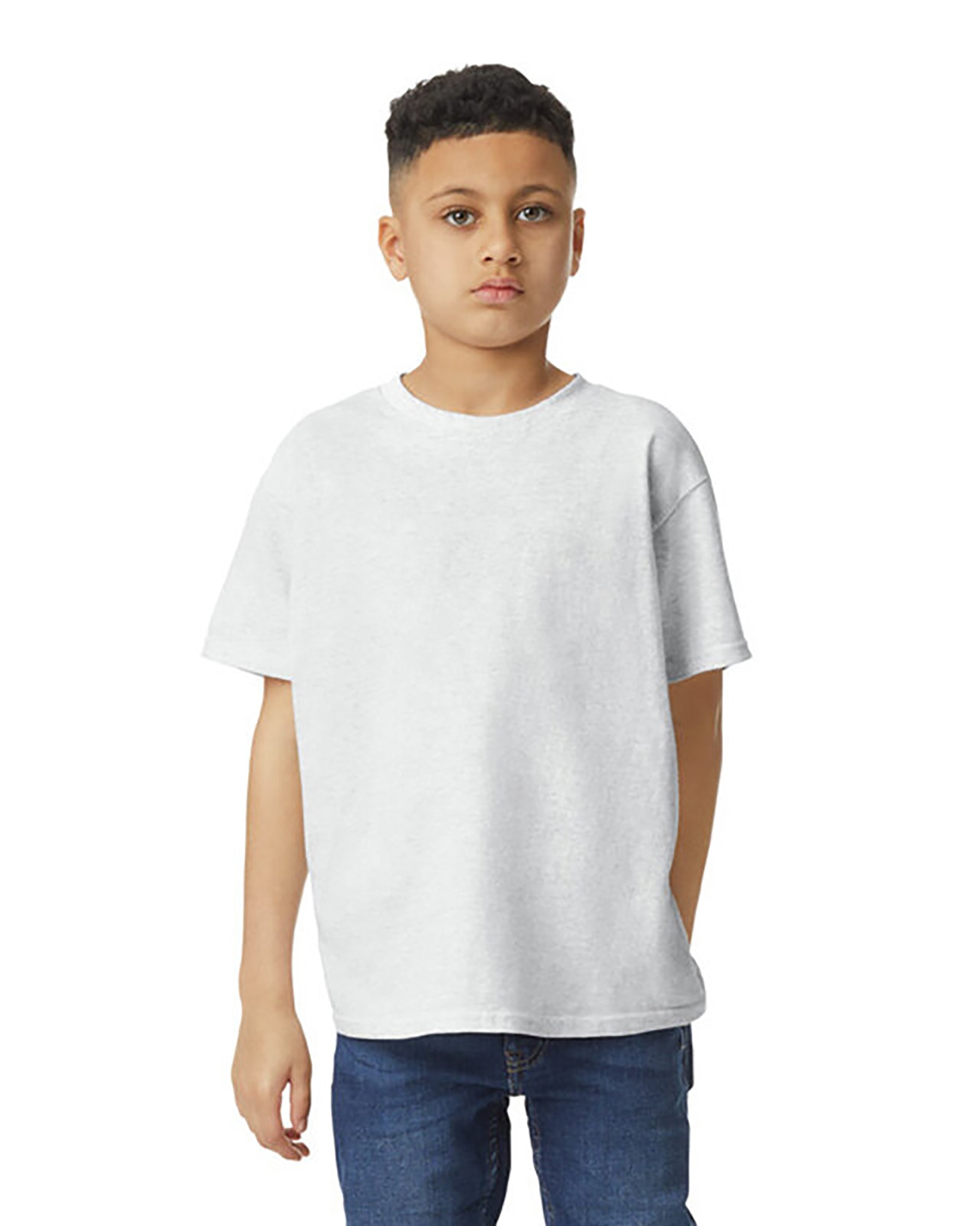 Gildan® 5000B Heavy Cotton™ Youth T-Shirt, shown in Ash