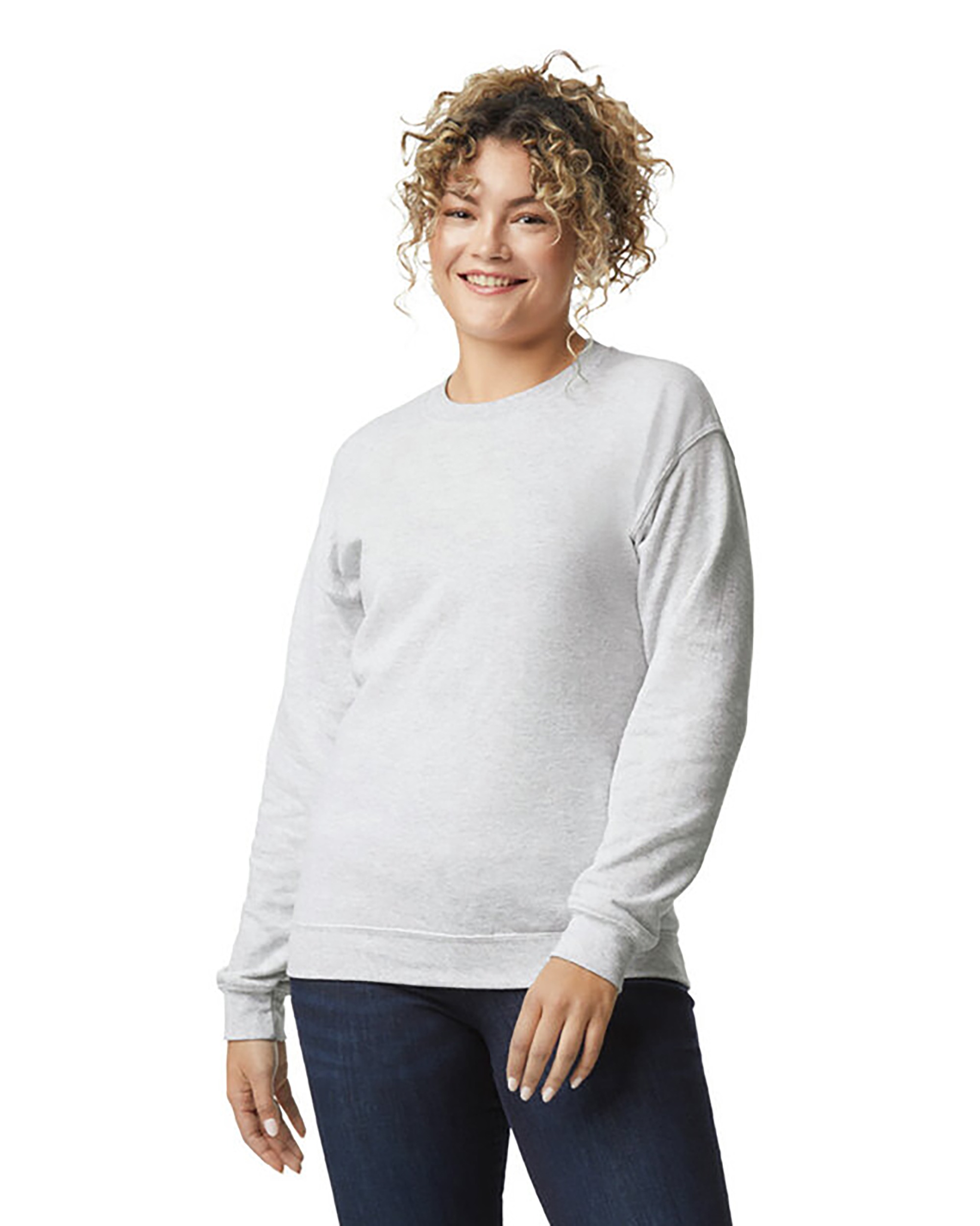 Gildan® 18000 Heavy Blend™ Adult Crewneck Sweatshirt, shown in Ash