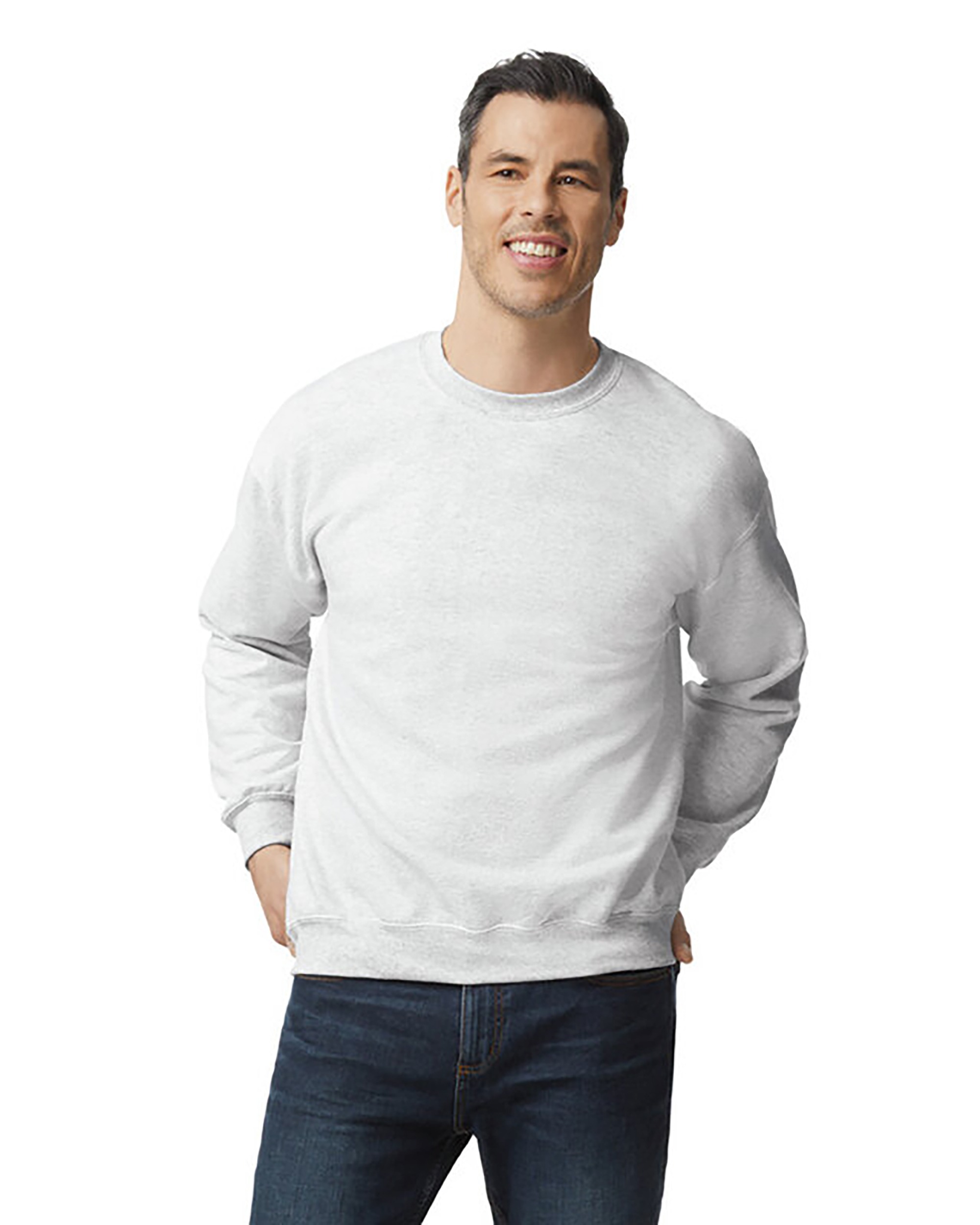 Gildan® 12000 DryBlend® Adult Crewneck Sweatshirt, shown in Ash