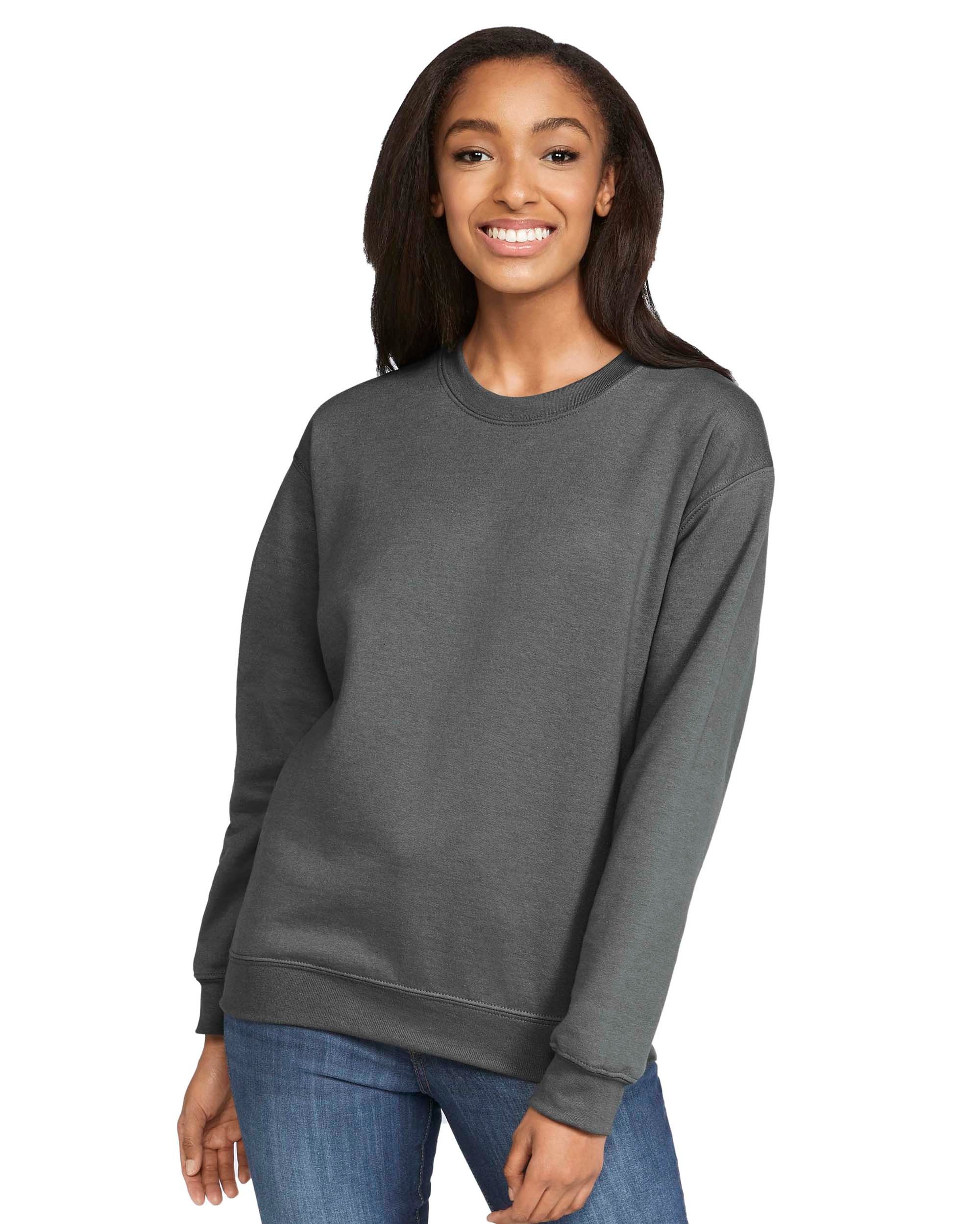 Gildan® SF000 Softstyle® Midweight Fleece Adult Crewneck, shown in Charcoal