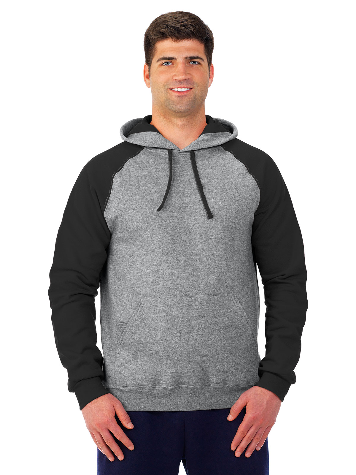 JERZEES® 96CR NuBlend® Unisex Color-Block Raglan Hooded Sweatshirt