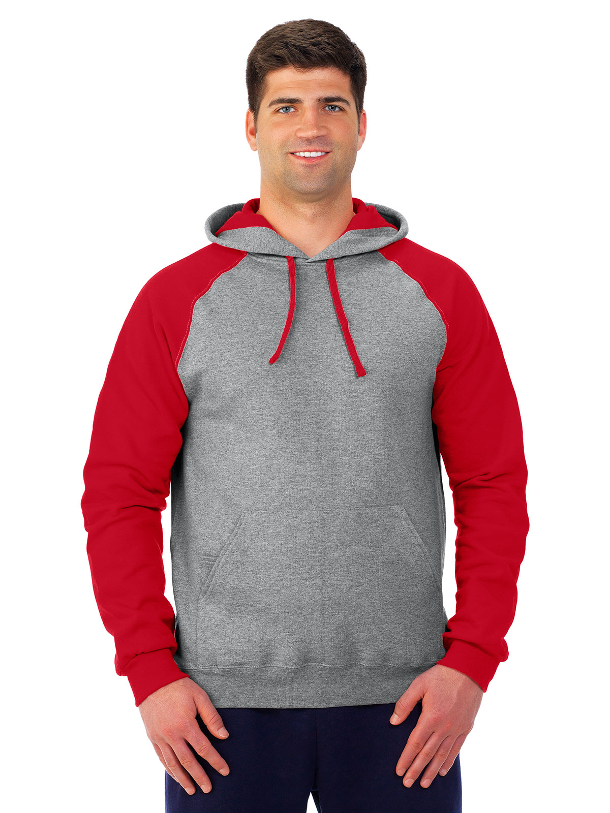 JERZEES® 96CR NuBlend® Unisex Color-Block Raglan Hooded Sweatshirt